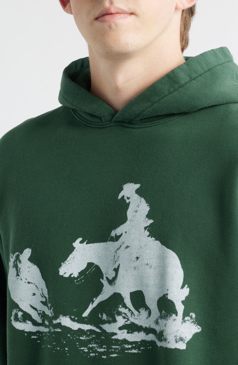 ONE OF THESE DAYS Driftin' Back Graphic Hoodie, Alternate, color, Hard Washed Forest Green