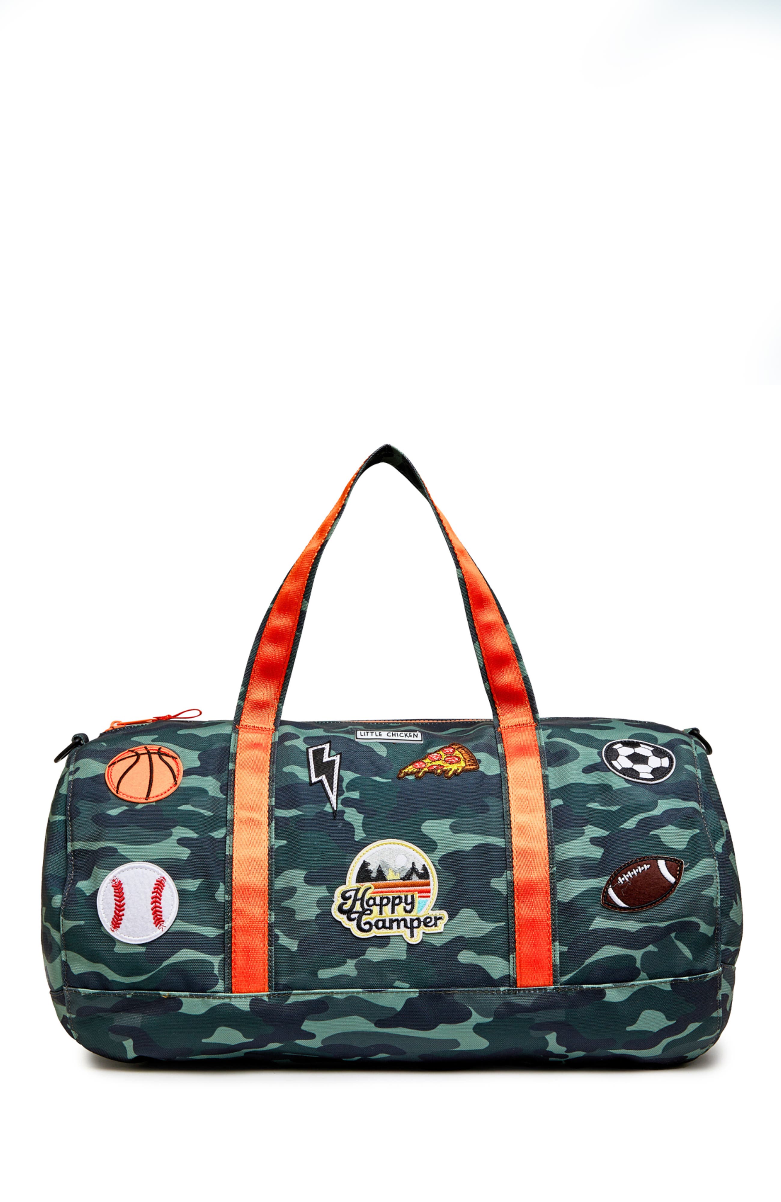 Little Chicken Kids' Travel Duffle Bag with Patches in Green Multi 