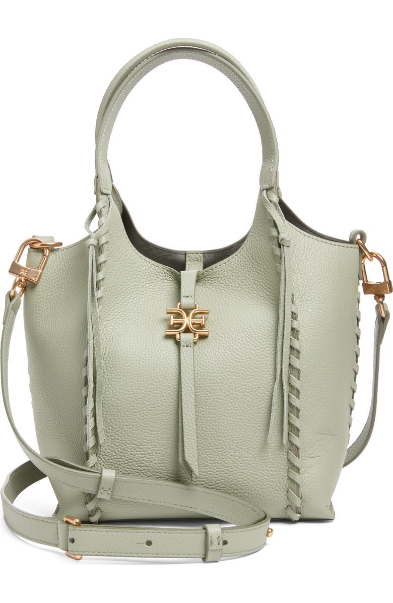 Sam Edelman Sylvia Mini Leather Crossbody Bag, Main, color, Sage