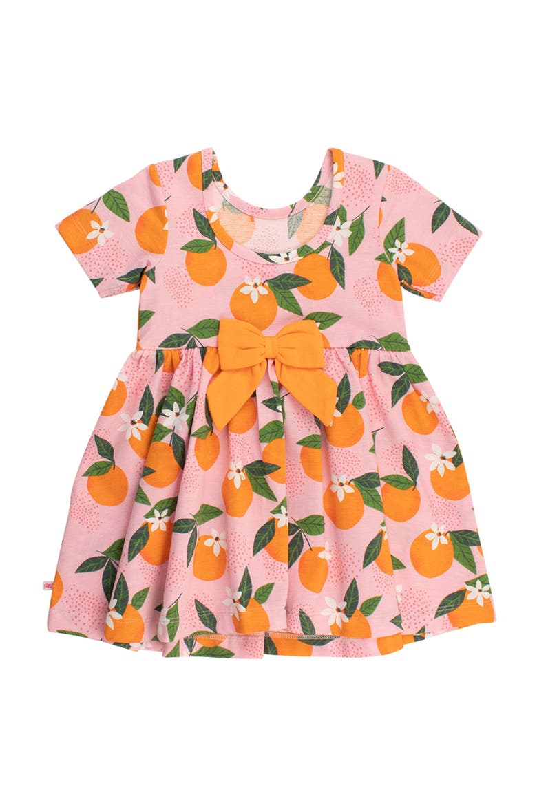 Knit Short Sleeve Twirl Dress, Alternate, color, Orange You The Sweetest