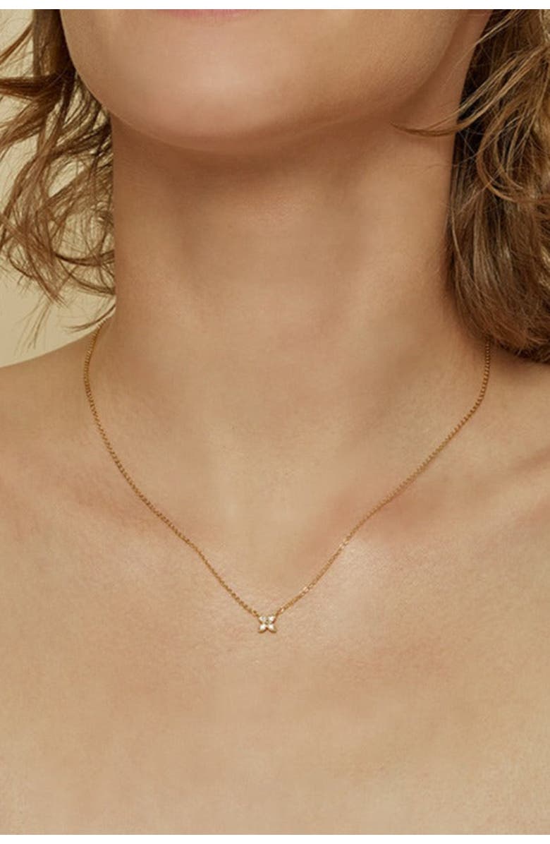 Bearfruit Jewelry Alexa Flower Petal Necklace, Alternate, color, Gold