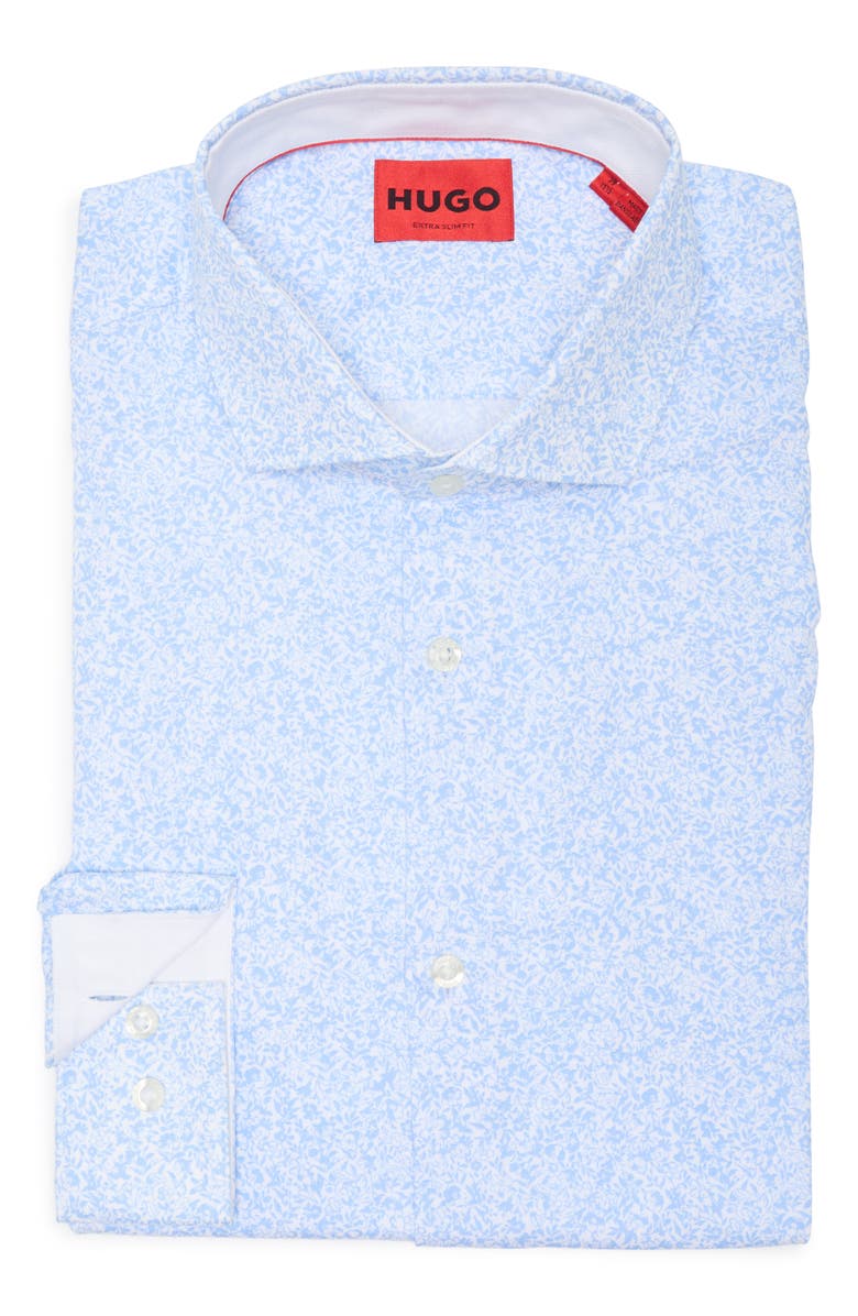 HUGO Errik Extra Slim Fit Cotton Dress Shirt, Alternate, color, Light Blue