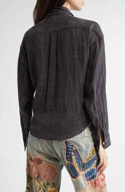 R13 Twisted Front Button-up Shirt In Black