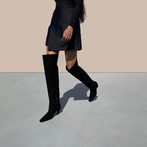 Neil J. Rodgers Meg Over The Knee Boot In Black Suede