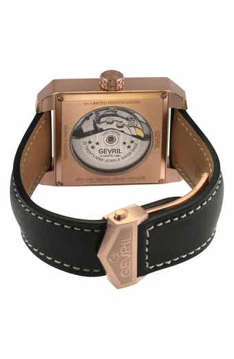Herald Square Swiss Automatic Leather Strap Watch, 38mm
