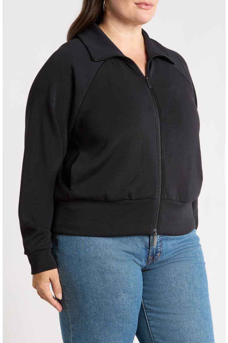 Scuba Sweatshirt Jacket, Alternate, color, BLACK