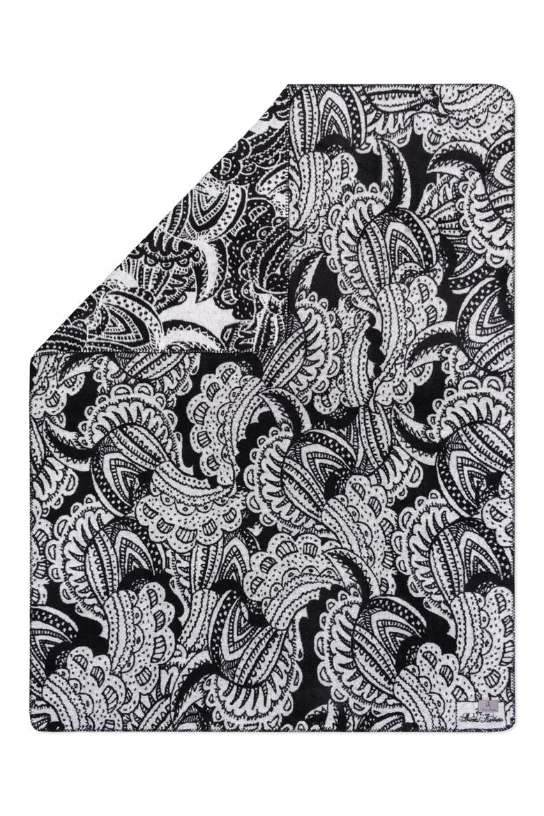 Paisley Throw Blanket, Alternate, color, WHITE