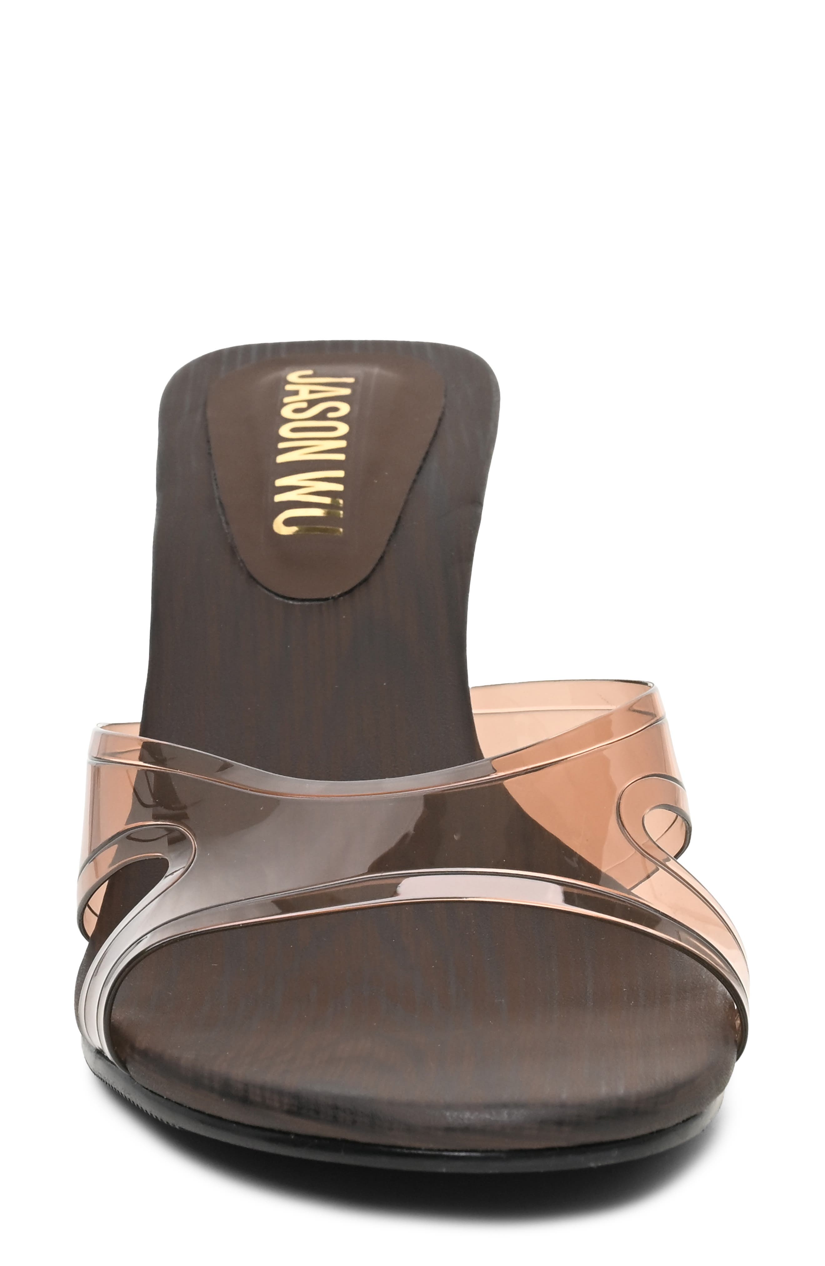 Stacker Wedge Slide Sandal, Alternate, color, BROWN CLEAR