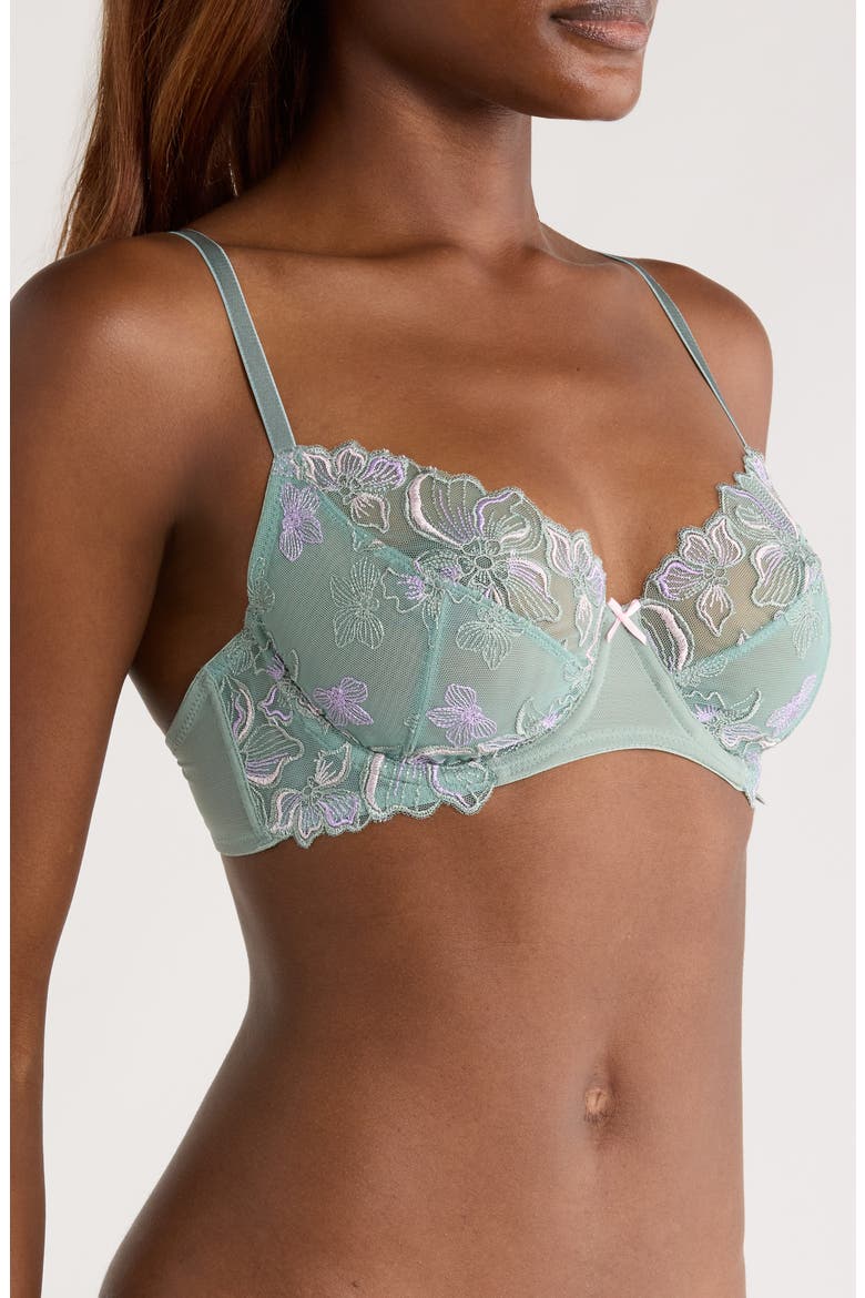 Lauren Embroidered Underwire Bra, Alternate, color, SILT GREEN