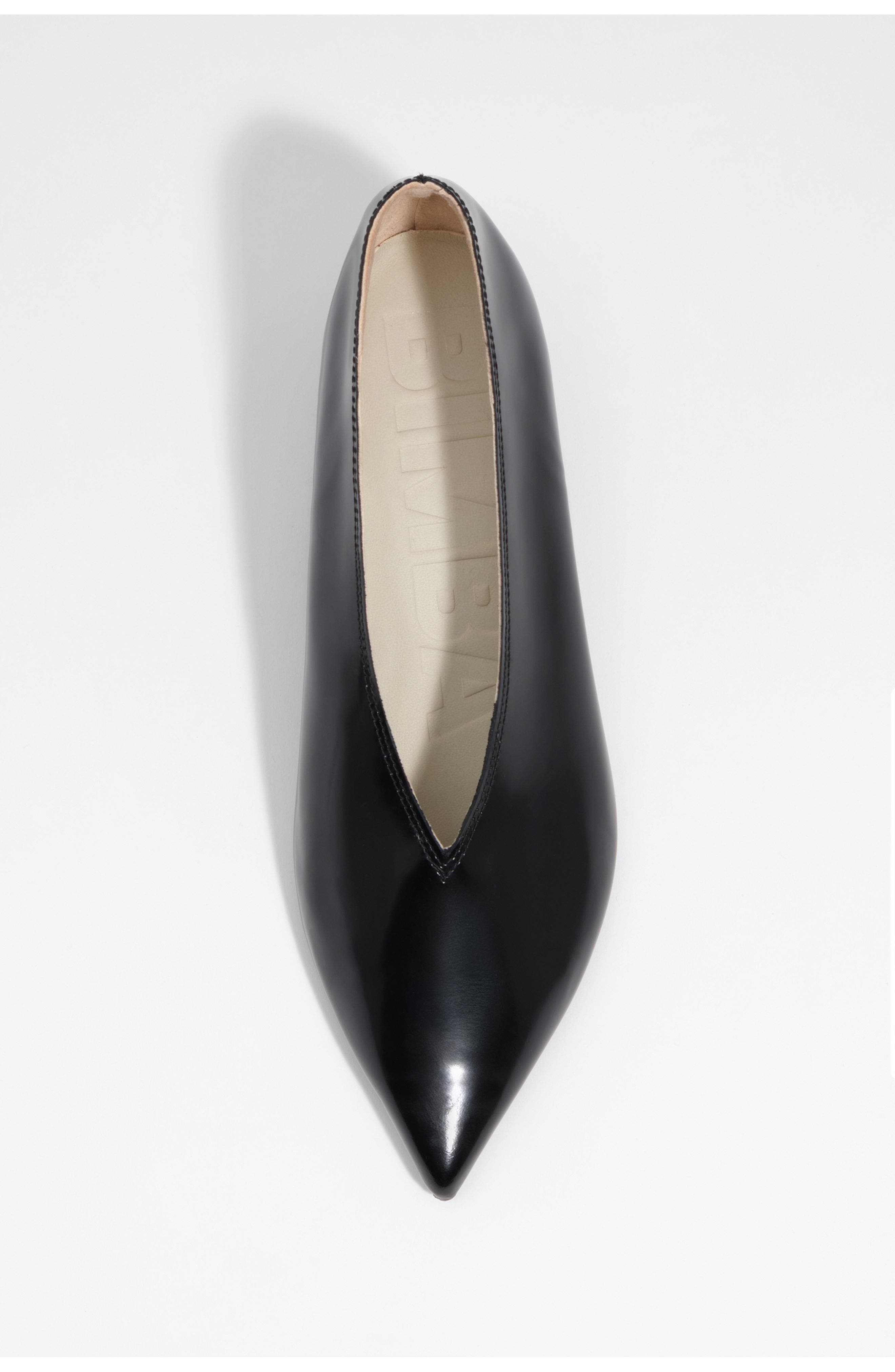 Leather Mid-Heel Court Shoe, Alternate, color, BLACK