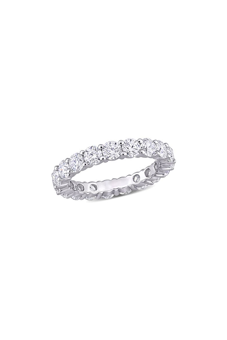 Lab Created Moissanite Band Ring, Main, color, WHITE