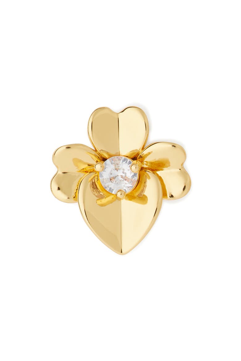 precious pansy stud earrings, Alternate, color, GOLD.