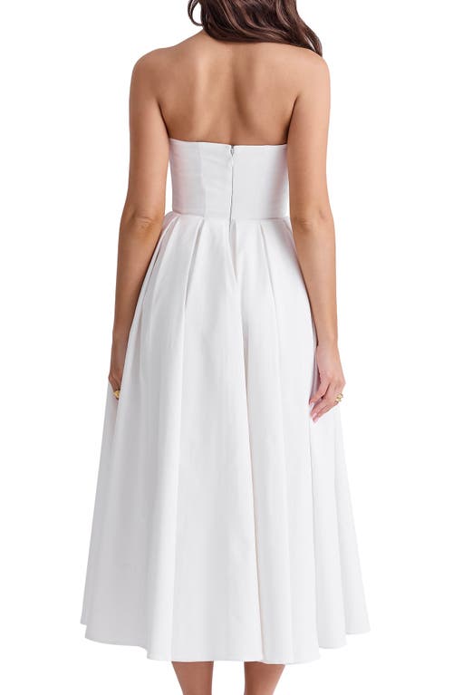 House Of Cb Audrey Strapless Midi Dress In White
