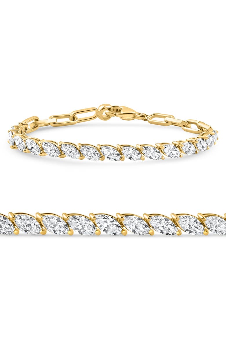 Bliss Diamond 5 1/2Ct Marquise Diamond Tennis Bracelet Gold Lab Grown 14k 7", Main, color, 14K Yellow Gold