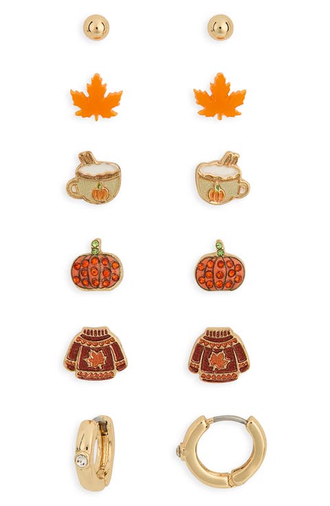 Set of 6 Harvest Stud Earrings