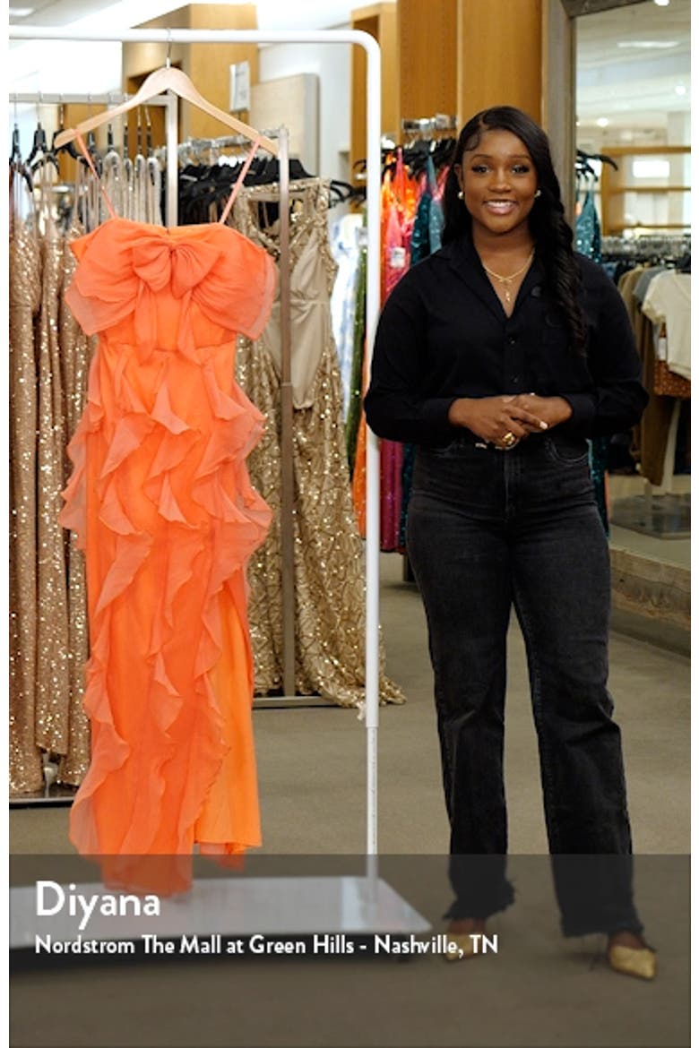 Allover Ruffle Strapless Gown video
