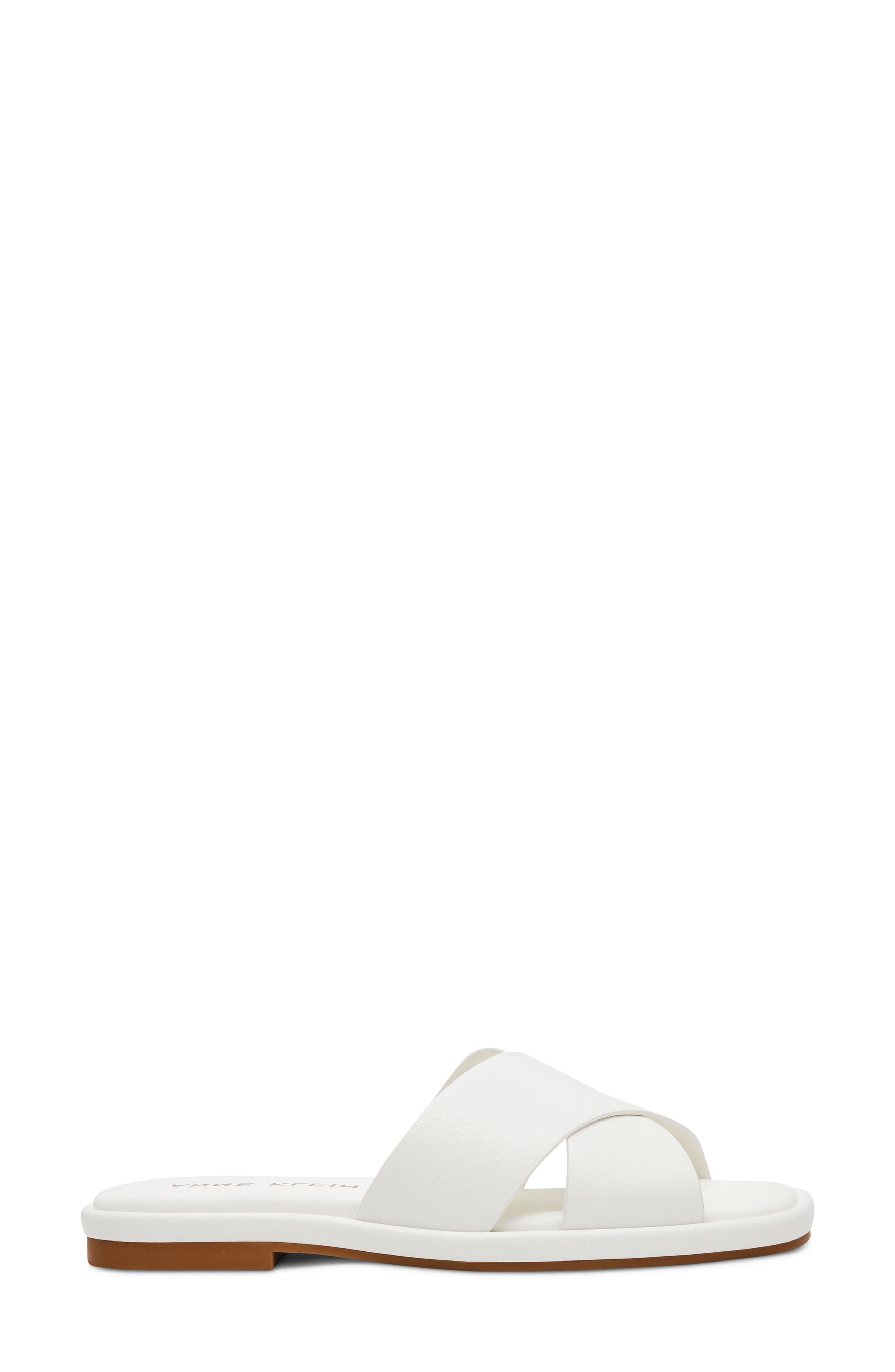 Anne Klein Khloe Crossover Strap Slide Sandal, Alternate, color, White