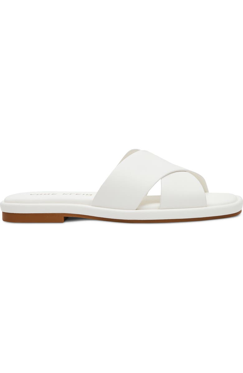 Anne Klein Khloe Crossover Strap Slide Sandal, Alternate, color, White