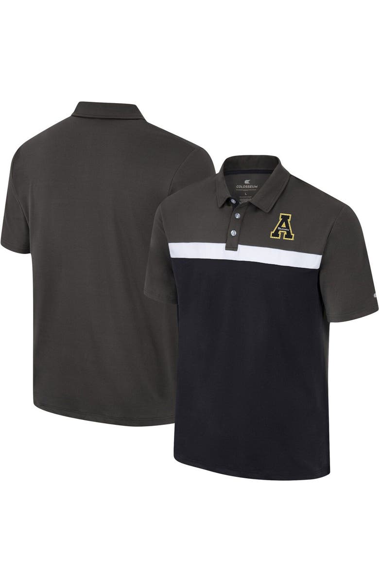 COLOSSEUM Men's Colosseum Charcoal Appalachian State Mountaineers Two Yutes Polo, Main, color, Charcoal