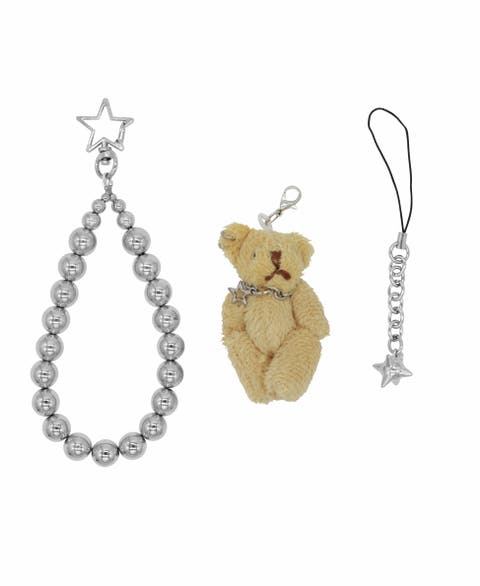 Beaded Teddy Bear Phone Strap
