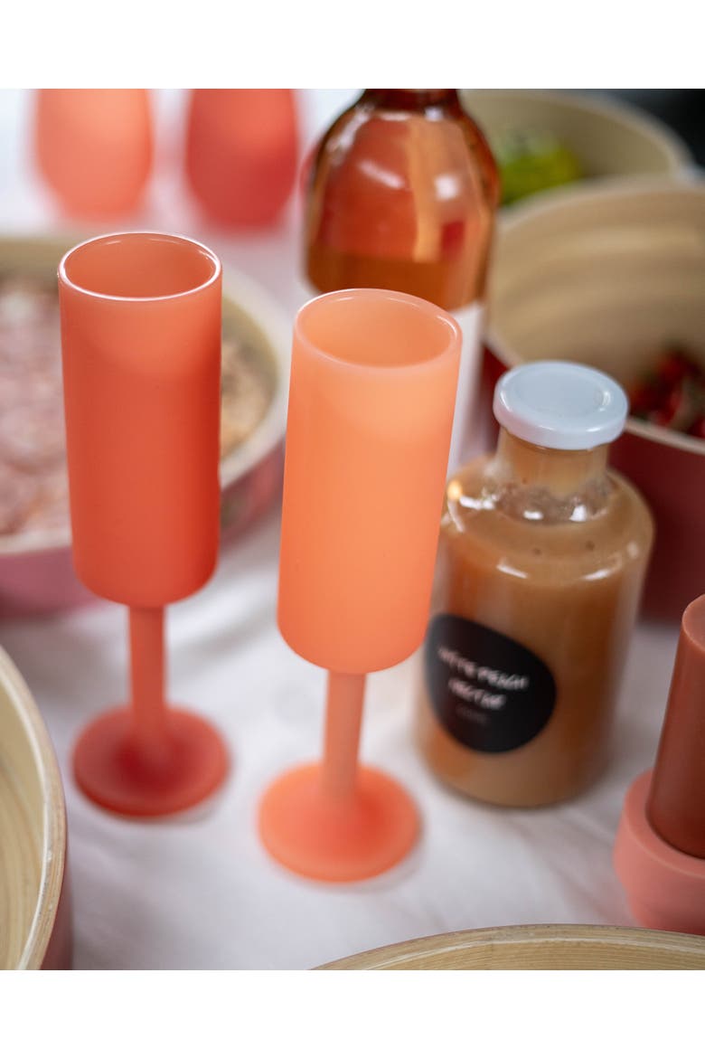 Seff | Unbreakable Champagne Flutes, Alternate, color, Terra + Peach
