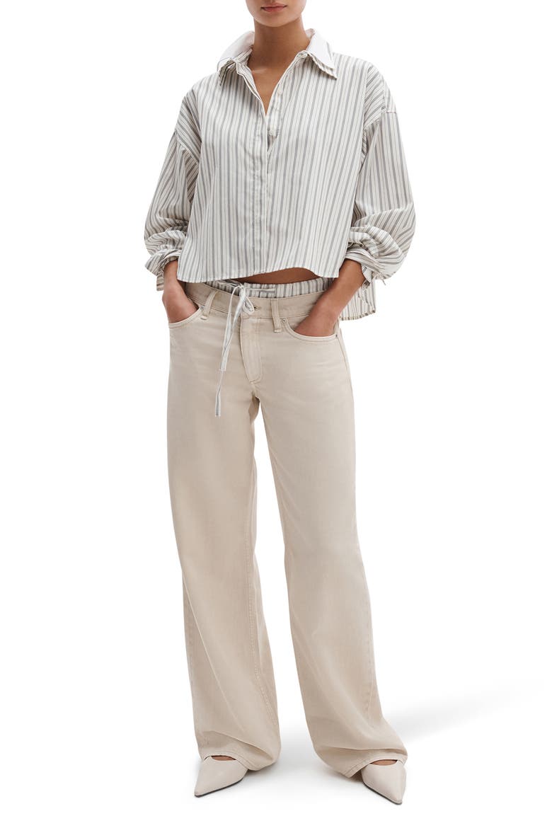 Marin Stripe Cotton Button-Up Shirt, Alternate, color, CRMST