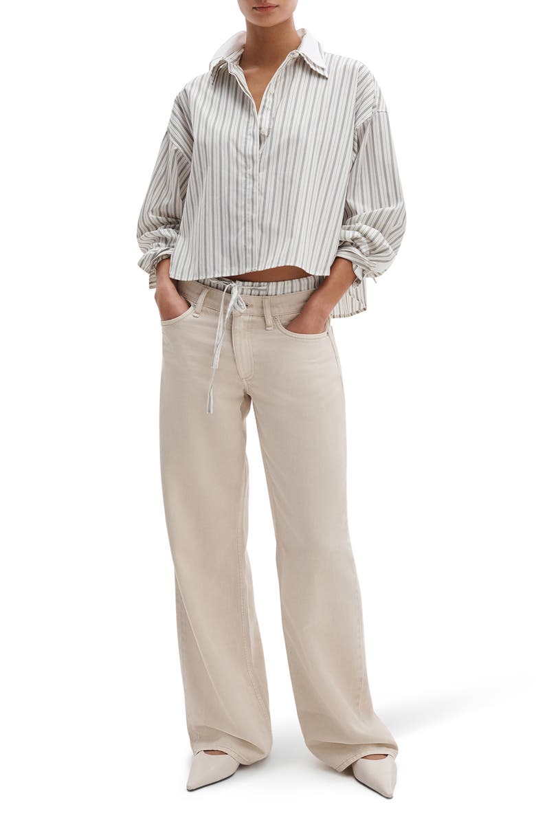 rag & bone Marin Stripe Cotton Button-Up Shirt, Alternate, color, Crmst