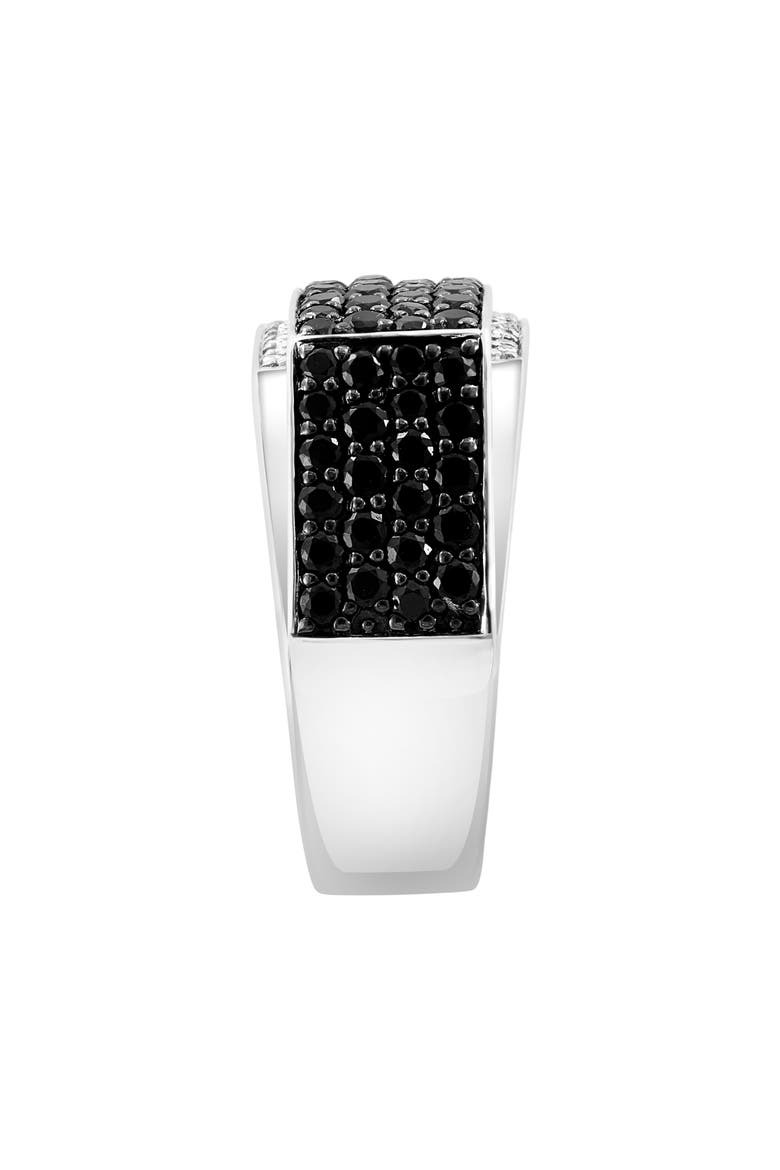 Men's Diamond & Black Spinel Signet Ring, Alternate, color, BLACK