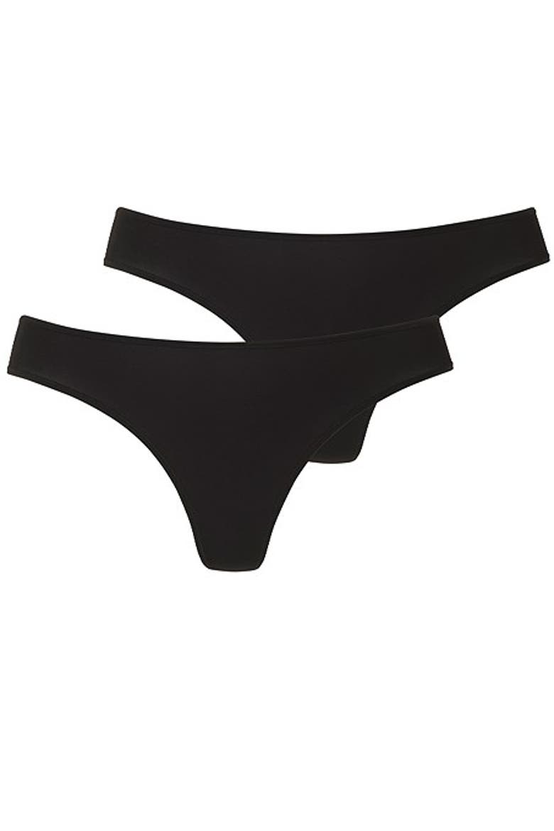Women's 2 Pk Basic Thongs, Alternate, color, Black