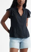 Caslon® Ruffle Sleeve Popover Top