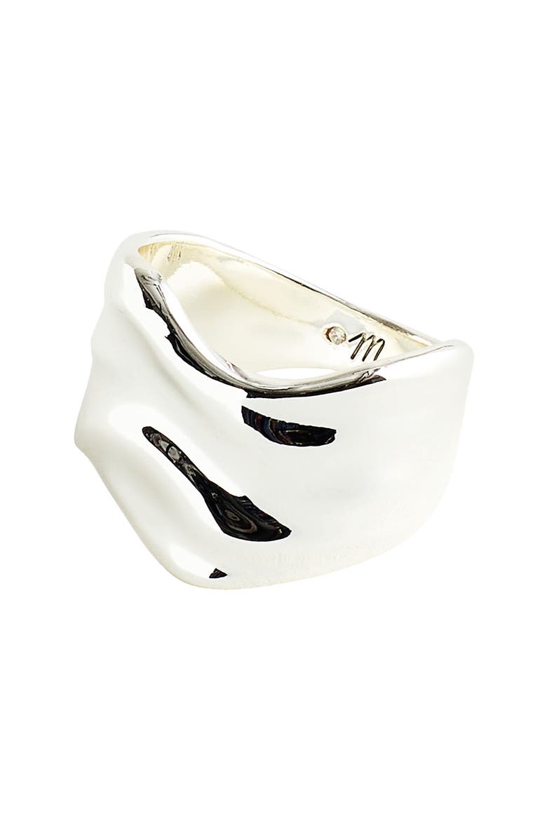 Chunky Wavy Ring, Main, color, WARM SILVER