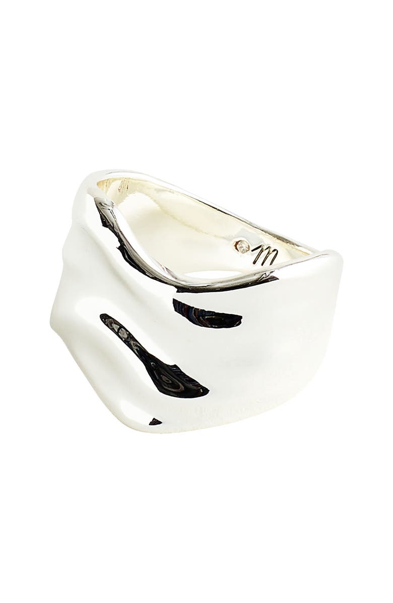 Madewell Chunky Wavy Ring, Main, color, Warm Silver