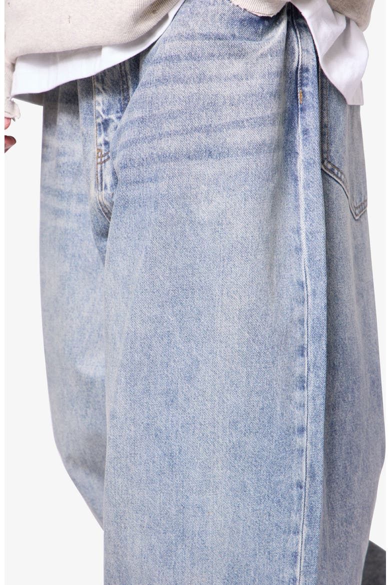 Mega Baggy Waxed Denim Jeans, Alternate, color, MEDIUM BLUE