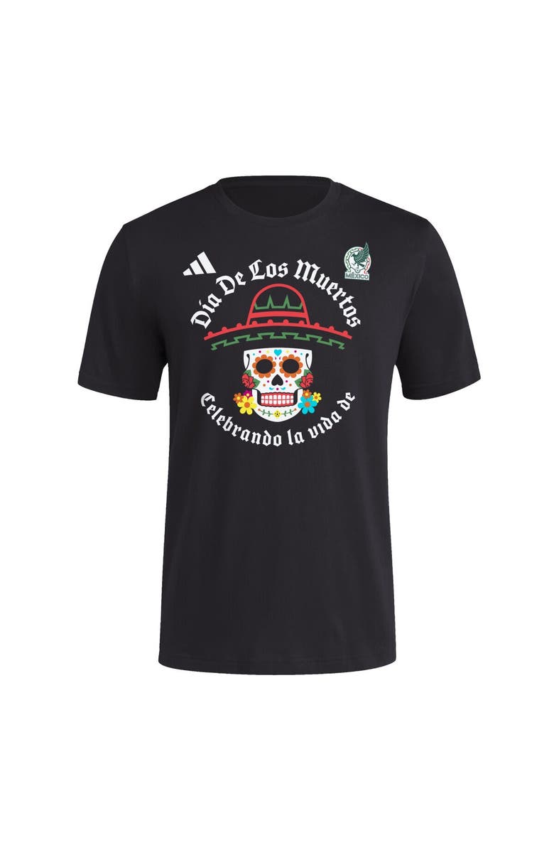 adidas Men's adidas Black Mexico National Team Día De Los Muertos Sugar Skull Sombrero T-Shirt, Alternate, color,