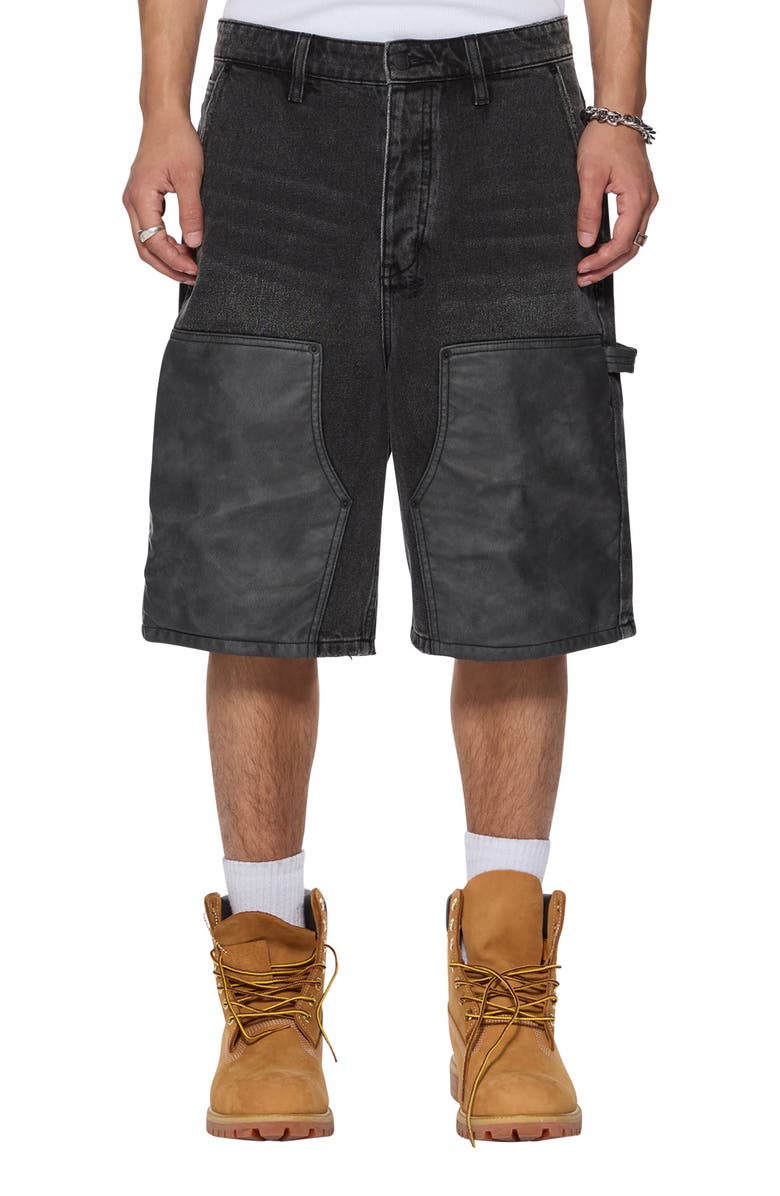 Ksubi Maxx Operator Torqued Denim Shorts, Main, color, Black