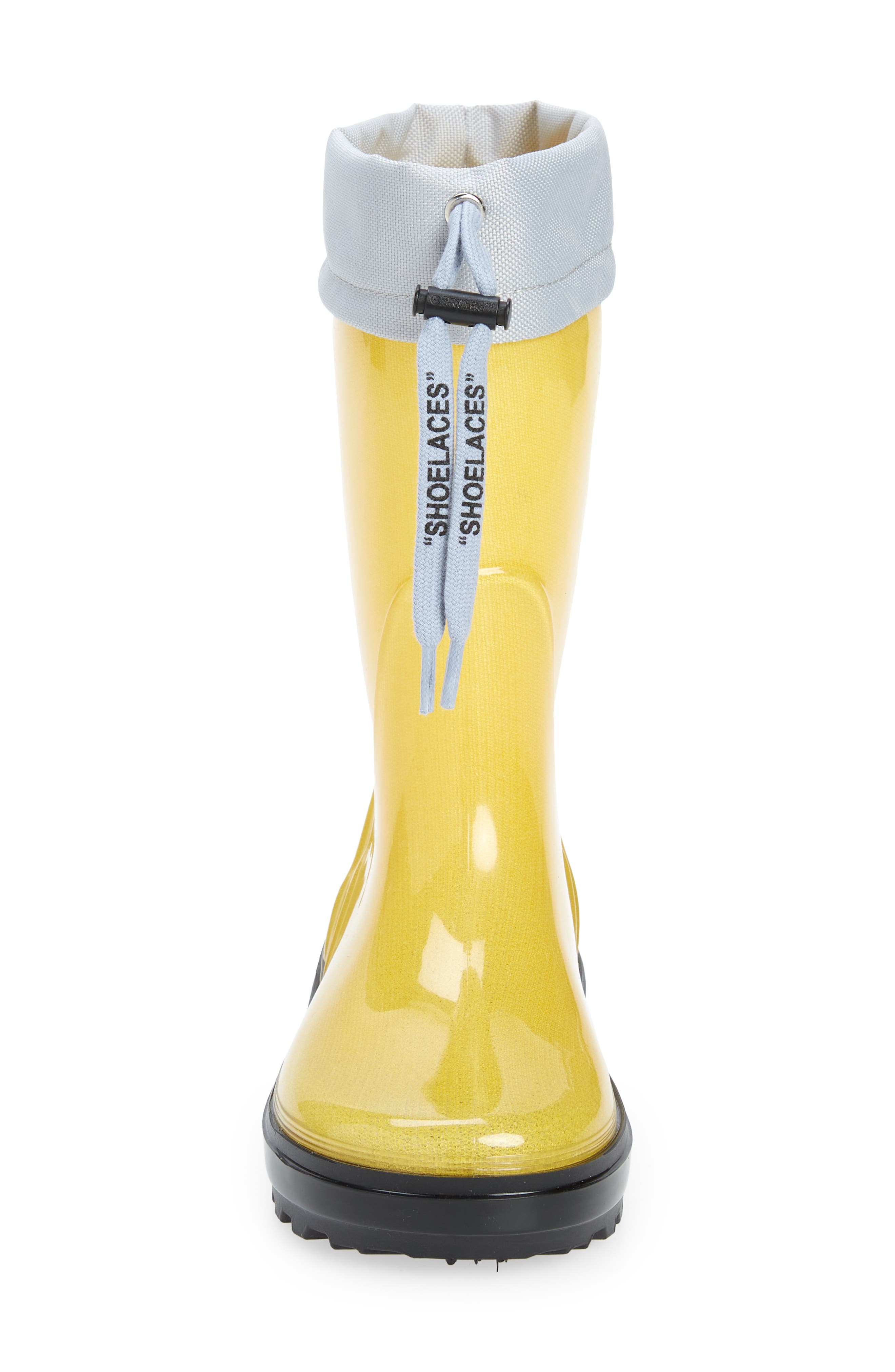 Rubber Rain Boot, Alternate, color, YELLOW/ GREY