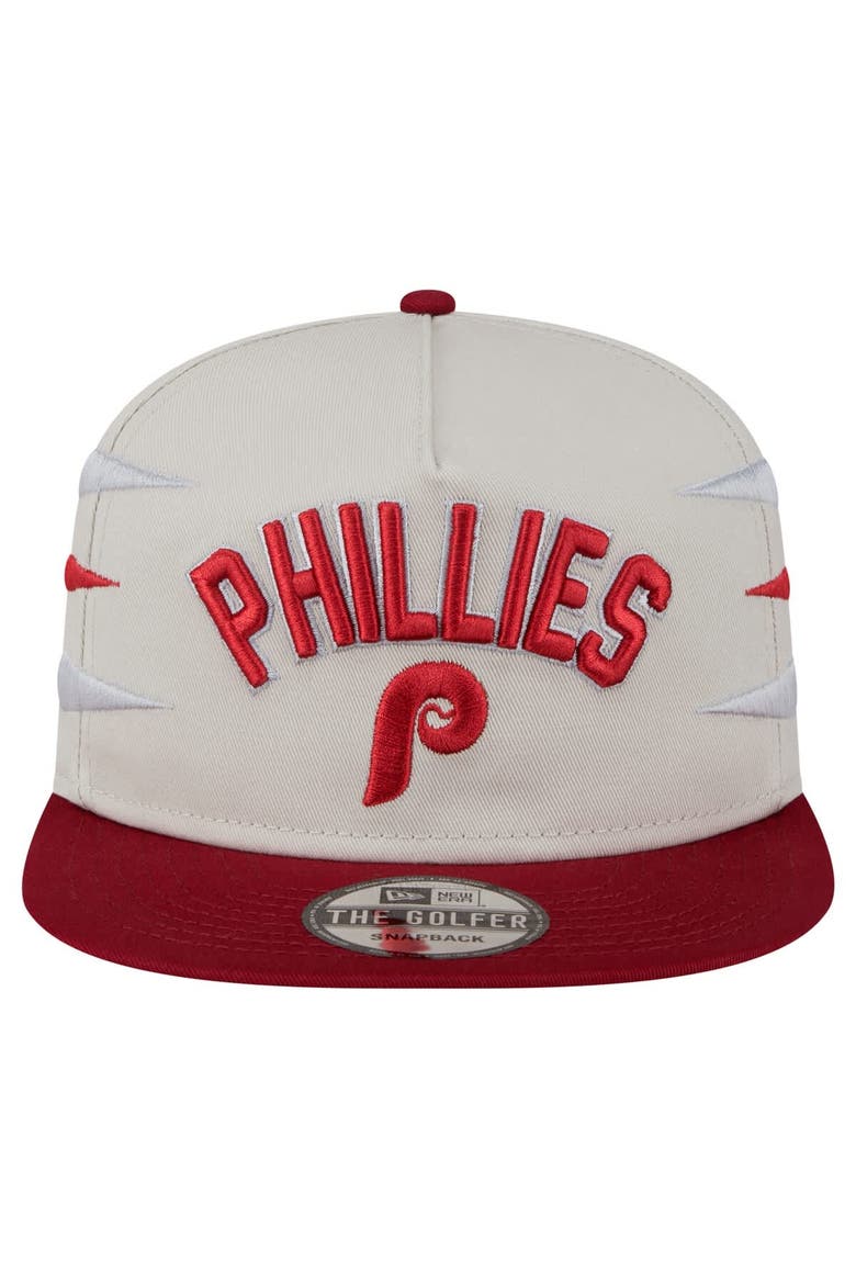 Men's New Era Cream Philadelphia Phillies Iron Golfer Snapback Hat, Alternate, color, Cream