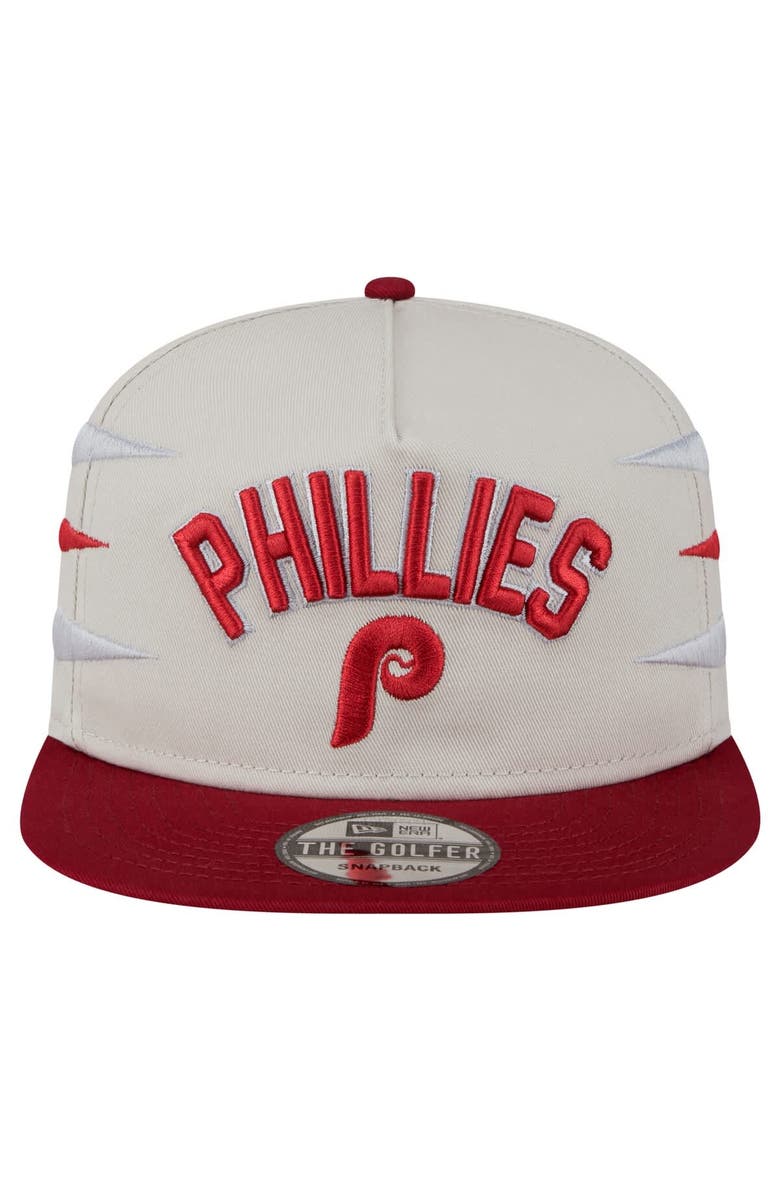New Era Men's New Era Cream Philadelphia Phillies Iron Golfer Snapback Hat, Alternate, color, Cream