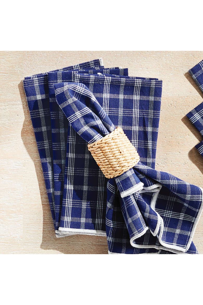 Barclay Butera Oakwood Cocktail Napkins Set Of 4, Alternate, color, Blue