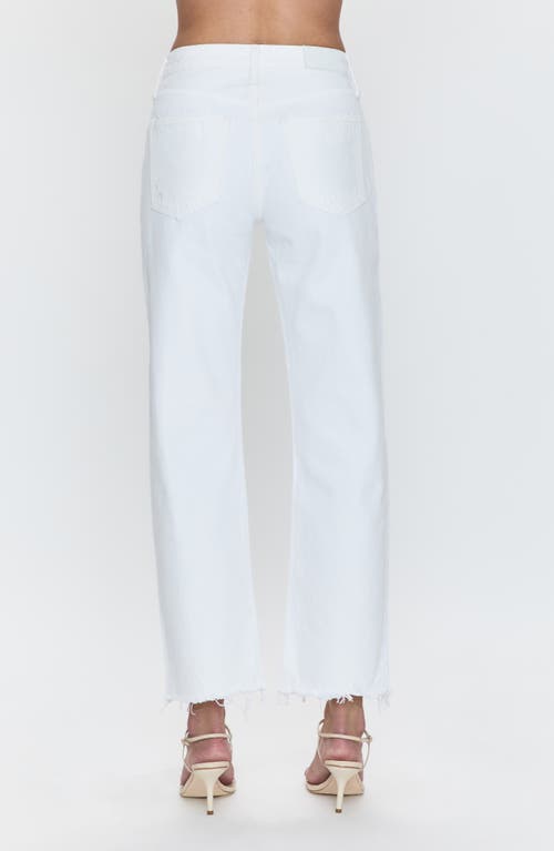 Pistola Lexi Mid Rise Bowed Straight Leg Jeans In White