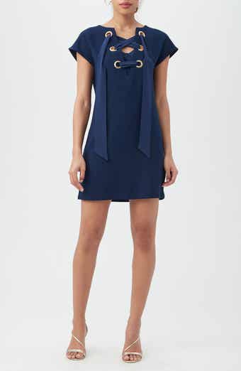 Trina Turk Orlando Cap Sleeve Lace-Up Shift Dress