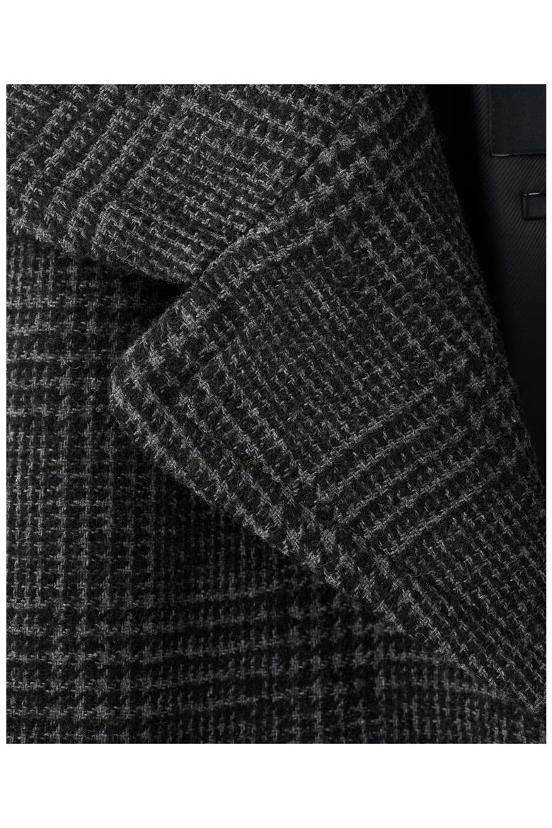 Glen Plaid Wool Blend Coat, Alternate, color, GREY