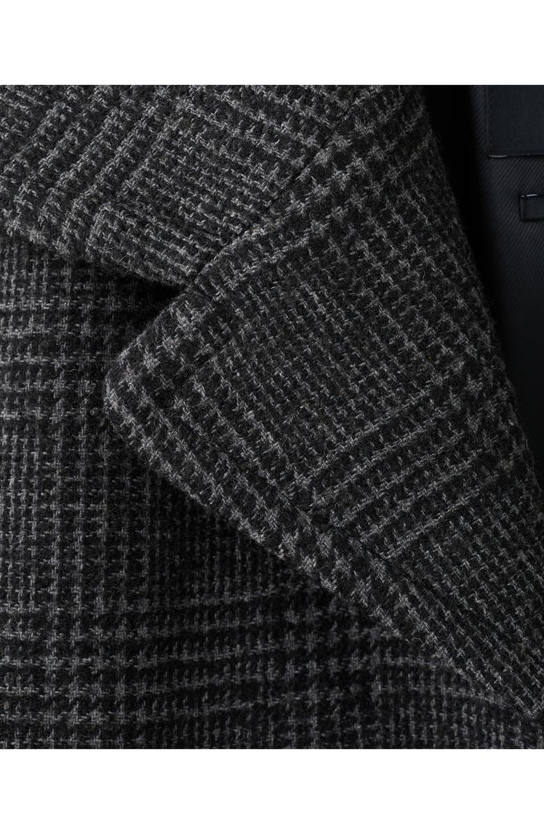 MANGO Glen Plaid Wool Blend Coat, Alternate, color, Grey