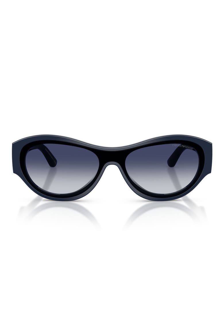 136mm Irregular Sunglasses, Main, color, SHINY BLUE / GREY BLUE