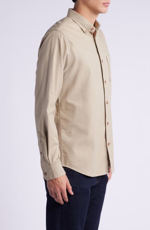 Nordstrom Tech-smart Trim Fit Check Stretch Button-down Shirt In Tan Burro