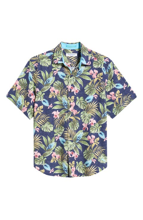 Nova Wave Selva Gardens Floral Short Sleeve Seersucker Button-Up Shirt