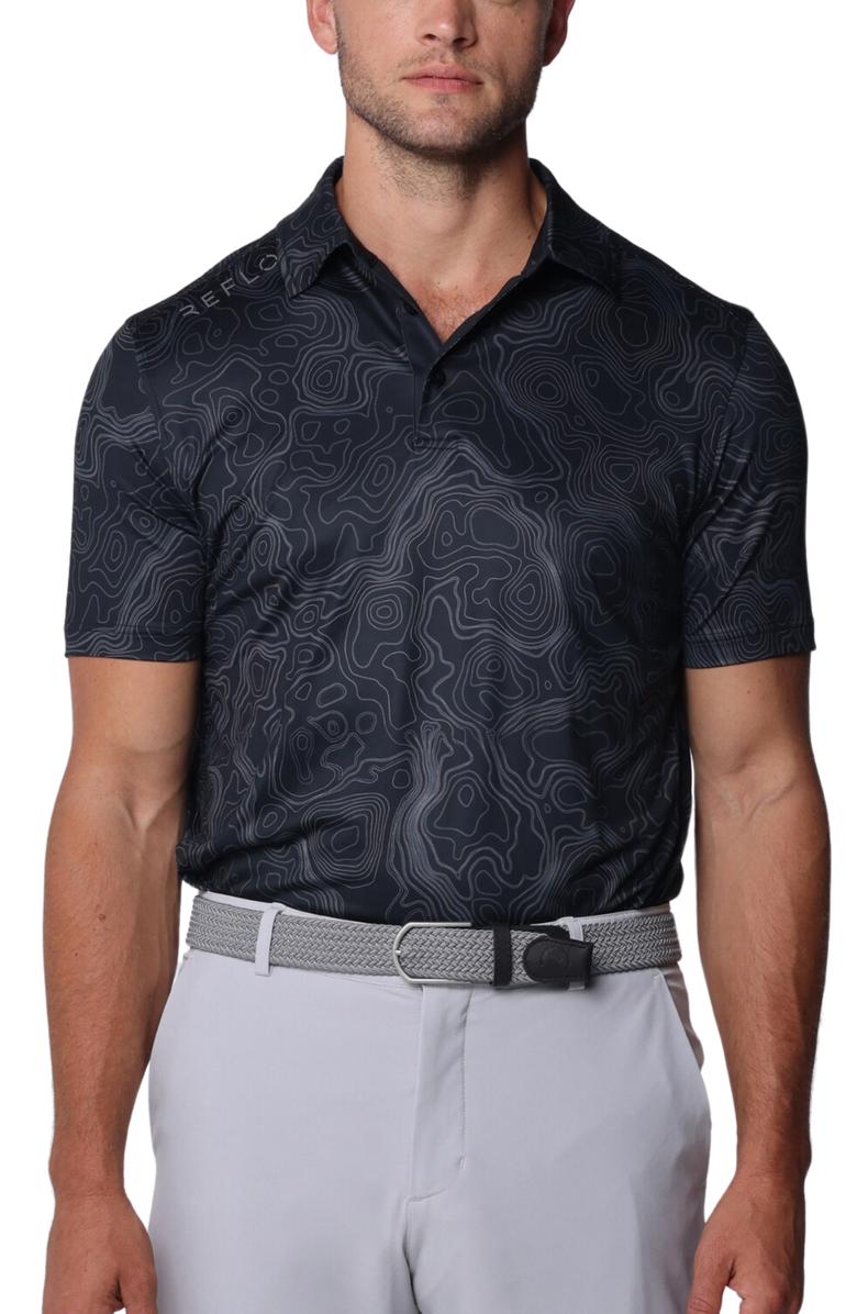 Reflo Tagus Performance Sustainable Polo, Main, color, Black Contour
