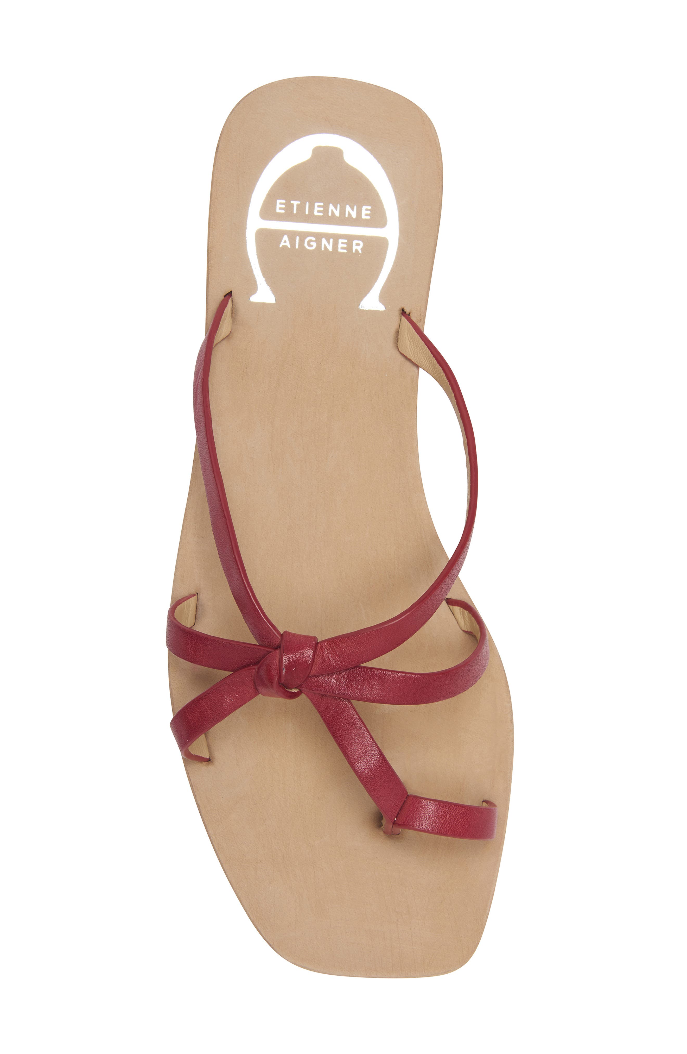 Maui Slide Sandal, Alternate, color, DEEP RED LEATHER