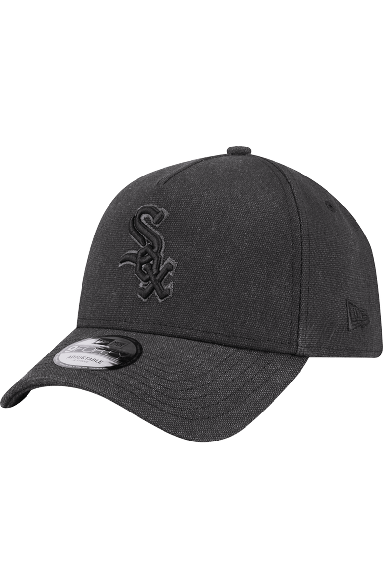 New Era Men's New Era Charcoal Chicago White Sox Logo Essentials 9FORTY A-Frame Adjustable Hat, Main, color, Charcoal