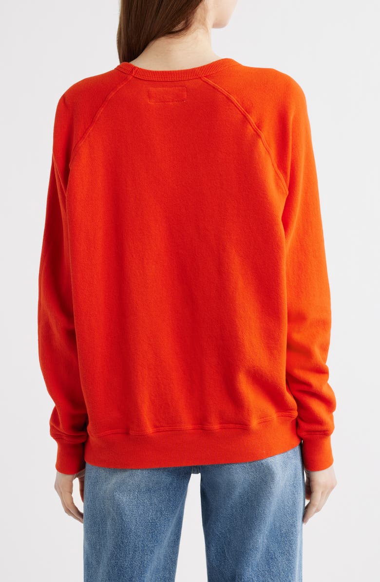 THE GREAT. College French Terry Sweatshirt, Alternate, color, Persimmon